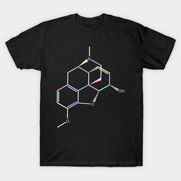 Codeine Kawaii Pastel Rainbow Molecule T-Shirt by ChemECool